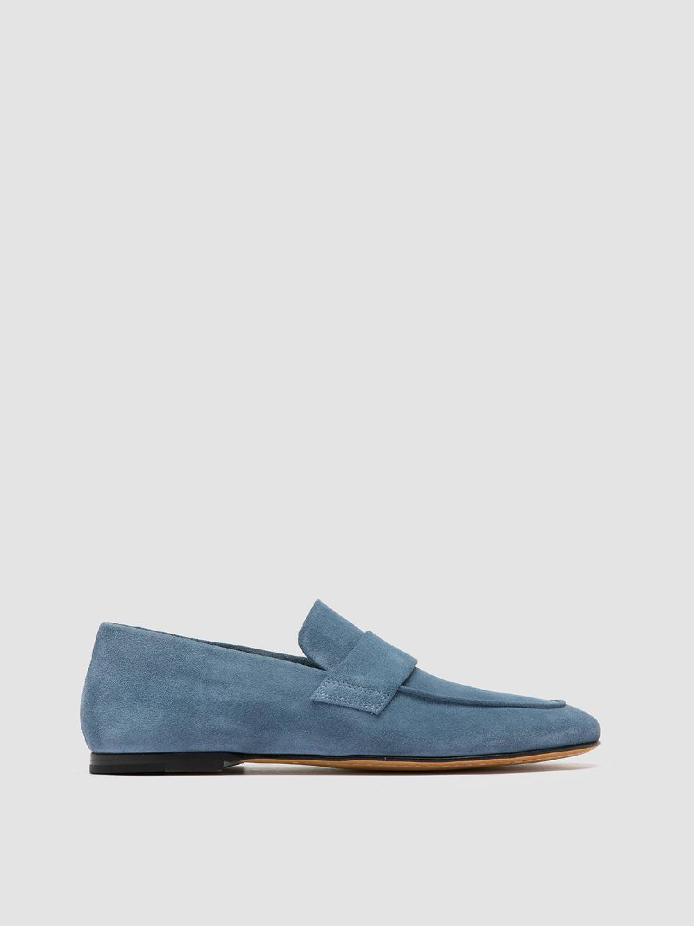 Officine Creative BLAIR 001 Mocassini in Pelle Scamosciata Blu Prezzo basso