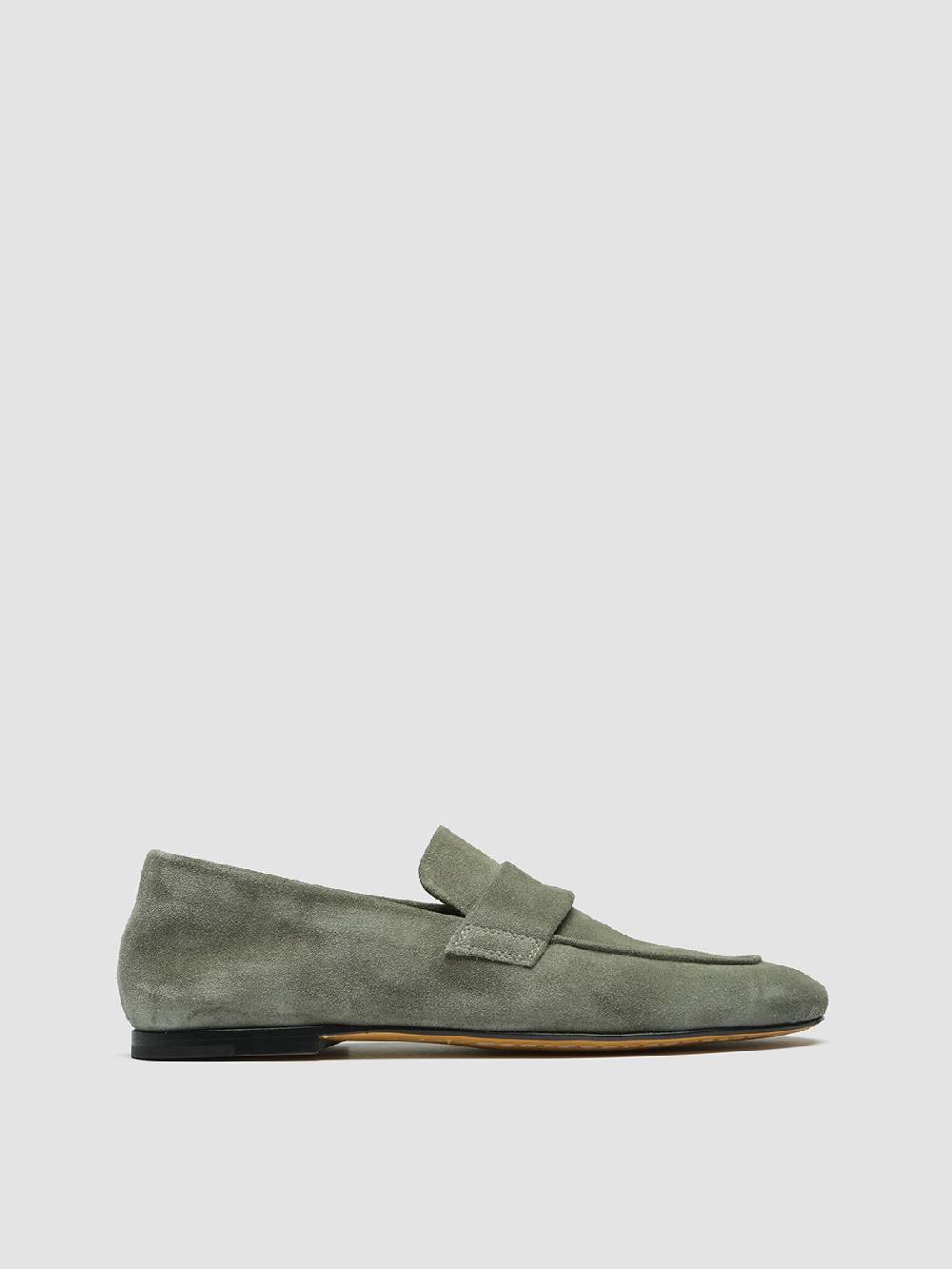 Officine Creative BLAIR 001 Mocassini in Pelle Scamosciata Verde Offerta settimanale