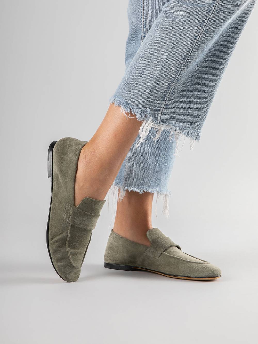 Officine Creative BLAIR 001 Mocassini in Pelle Scamosciata Verde Offerta settimanale