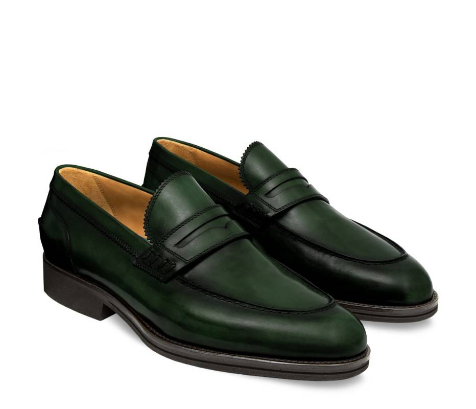 Pakerson MOCASSINO LUCCA PELLE VERDE TARTARUGA Offerta speciale della fabbrica