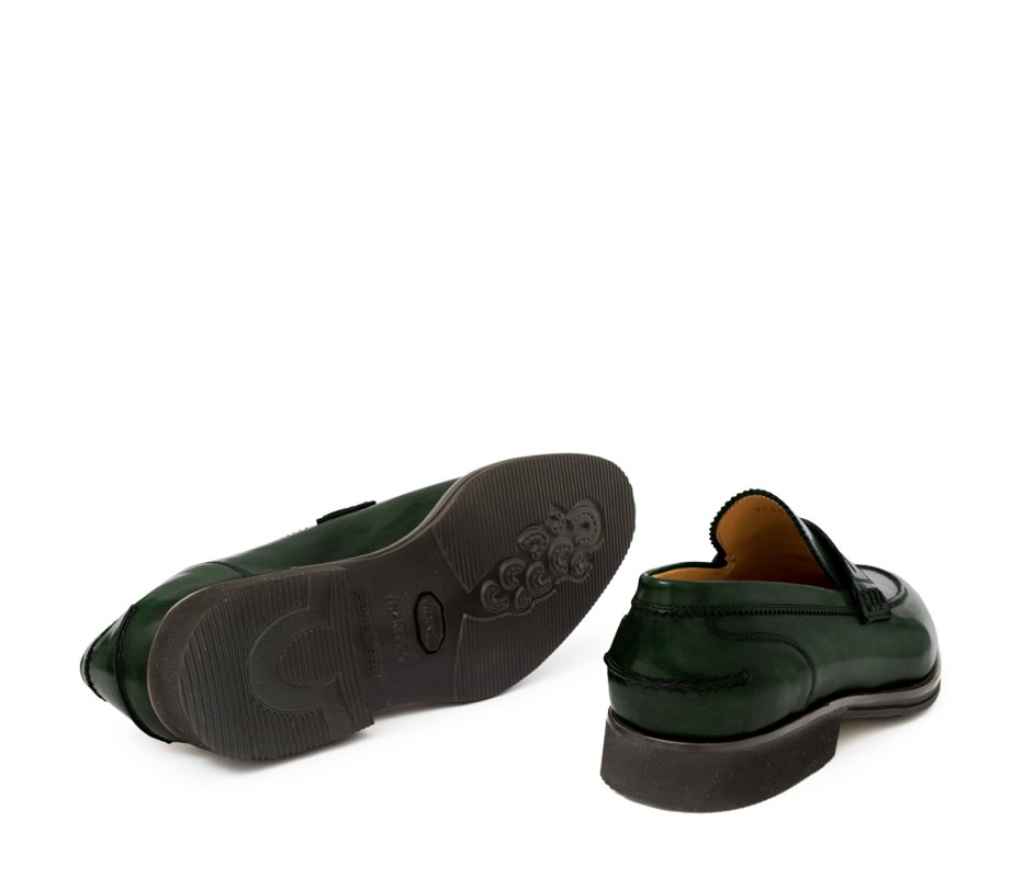 Pakerson MOCASSINO LUCCA PELLE VERDE TARTARUGA Offerta speciale della fabbrica