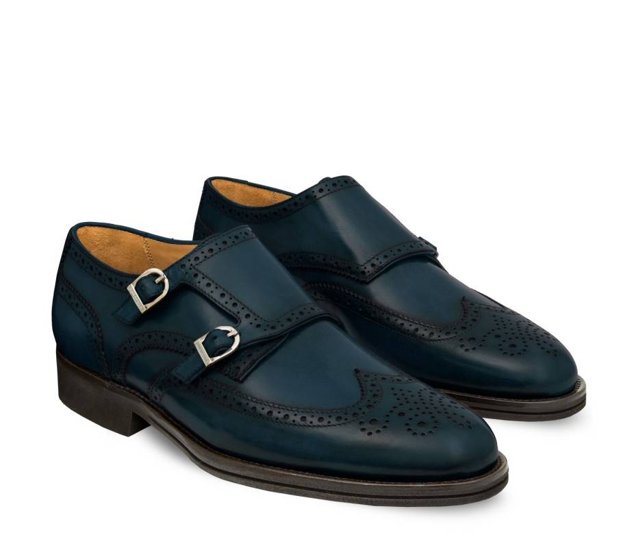 Pakerson DOPPIA FIBBIA SIENA PELLE BLU ISLAND 50% di sconto con spedizione gratuita