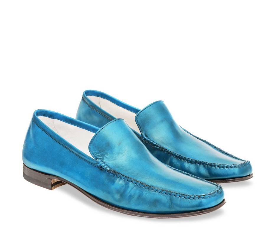 Pakerson MOCASSINO CERRETO PELLE AZZURRO CIELO Officina