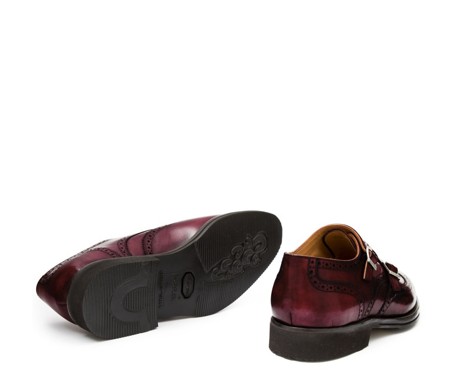Pakerson DOPPIA FIBBIA SIENA PELLE BORDEAUX VINO 50% di sconto per tempo limitato