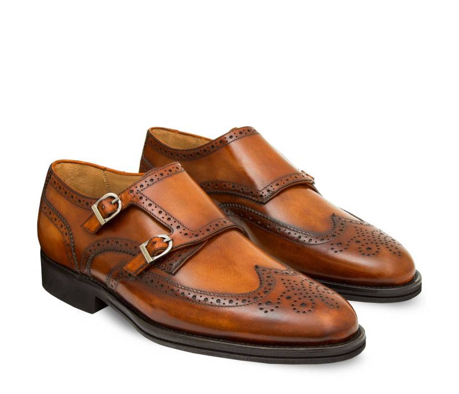 Pakerson DOPPIA FIBBIA SIENA PELLE MARRONE WOOD Promozione