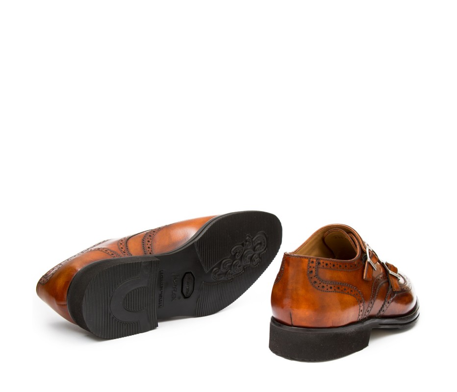 Pakerson DOPPIA FIBBIA SIENA PELLE MARRONE WOOD Promozione