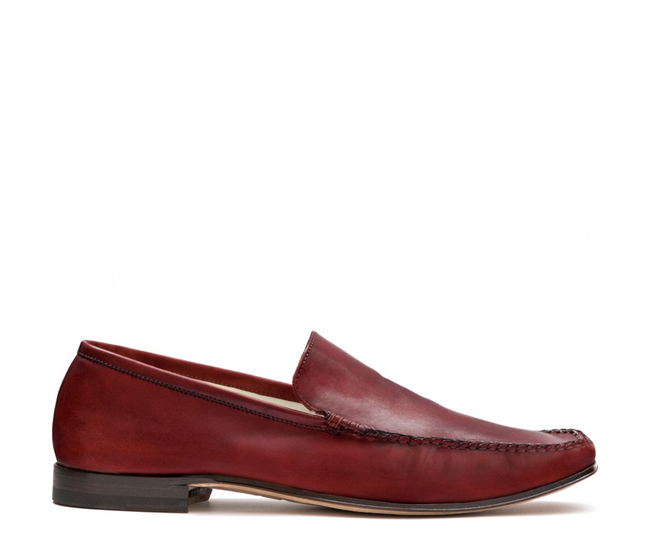 Pakerson MOCASSINO CERRETO PELLE ROSSO BORDEAUX Qualità Garantita
