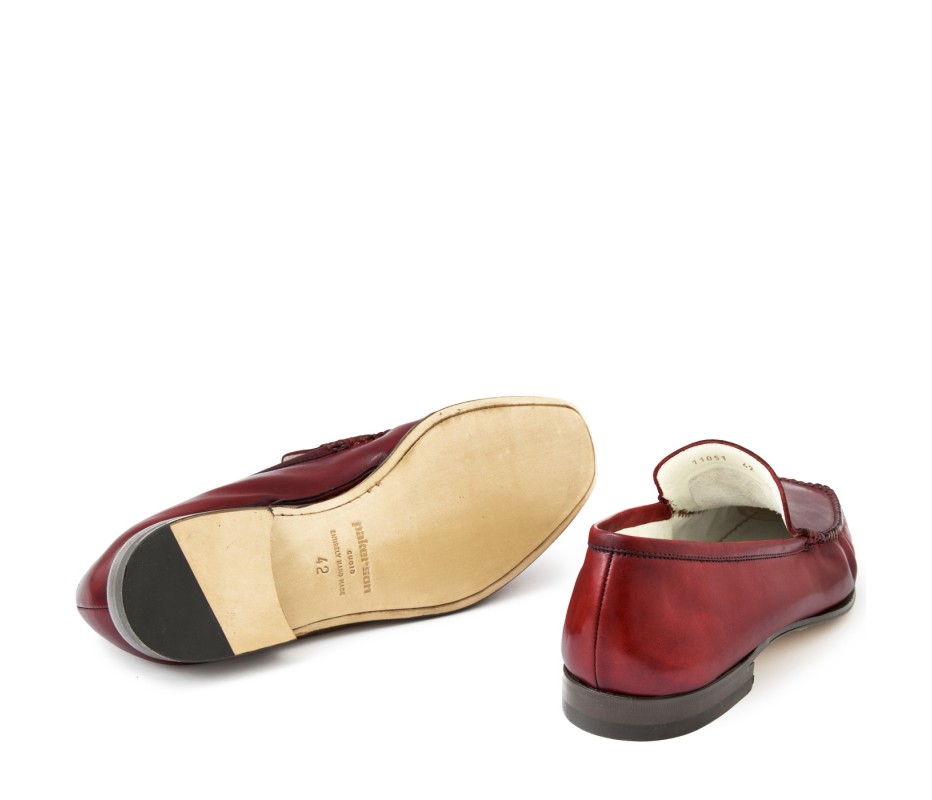 Pakerson MOCASSINO CERRETO PELLE ROSSO BORDEAUX Qualità Garantita