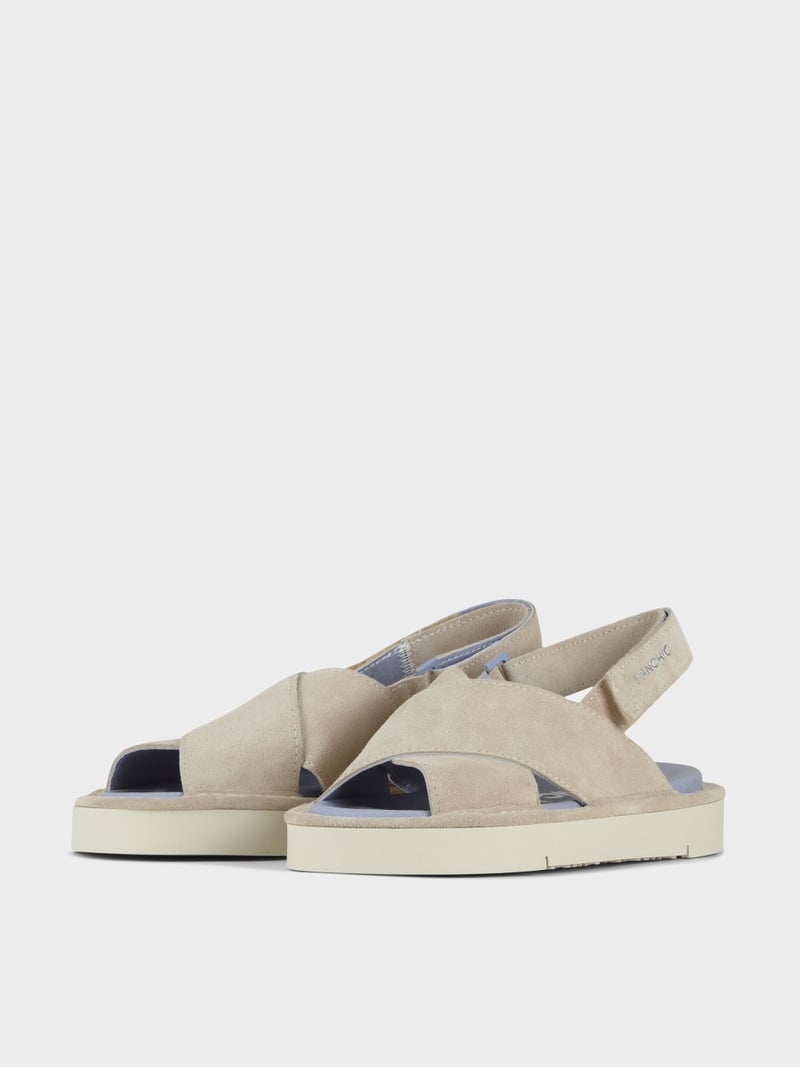 Panchic SANDALO INCROCIATO P67 DONNA IN SUEDE E MICROFIBRA NEBBIA Offerte