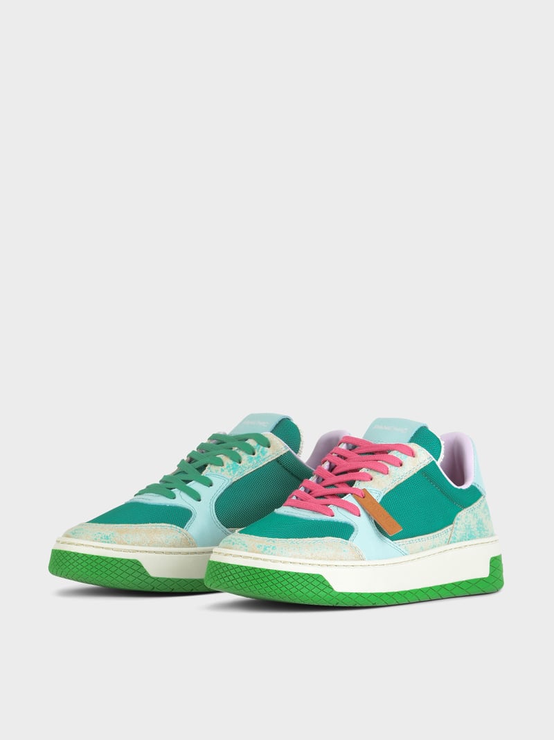Panchic SNEAKER LOW P02 DONNA IN MESH E SUEDE GRAFFIATO VERDE SMERALDO I Più Venduti
