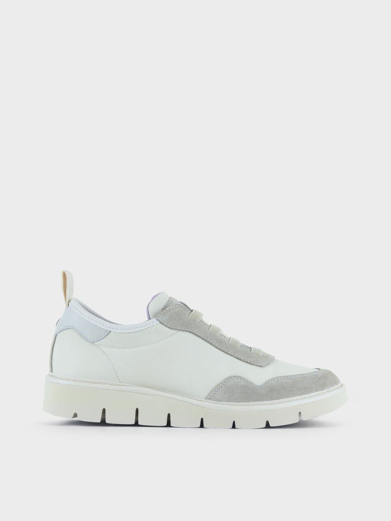 Panchic SLIP ON P05 DONNA IN NYLON E SUEDE NEBBIA In Linea