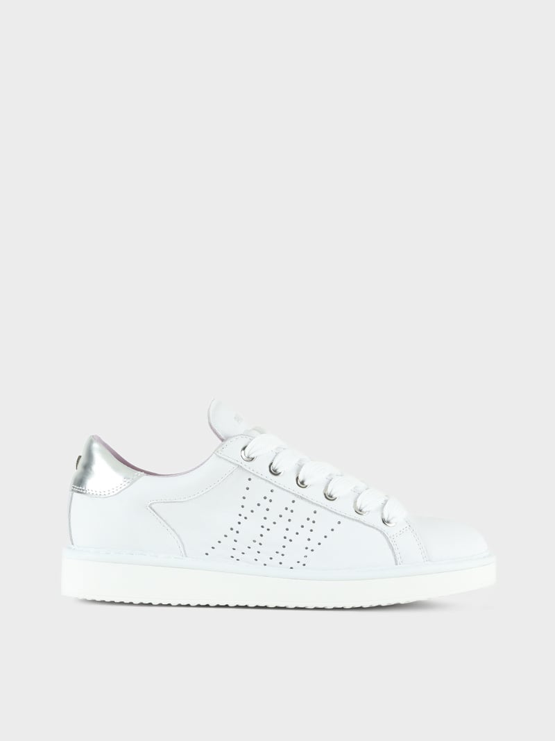 Panchic SCARPA ALLACCIATA P01 DONNA IN PELLE BIANCO-ARGENTO Qualità