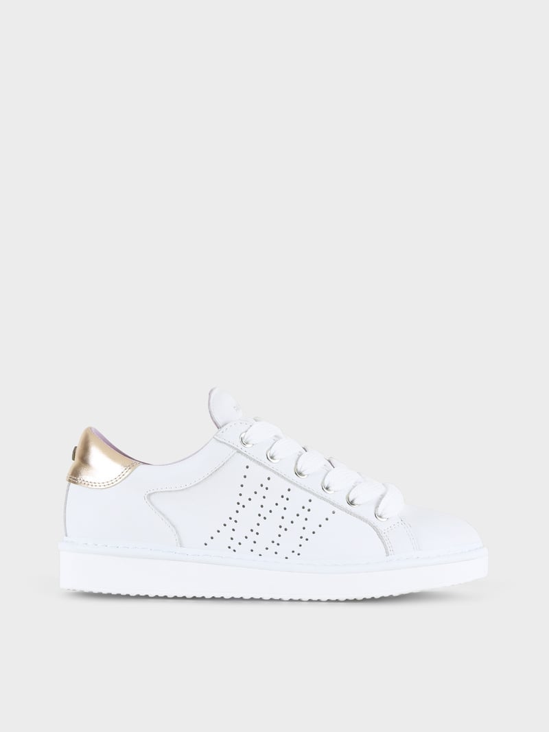 Panchic SCARPA ALLACCIATA P01 DONNA IN PELLE BIANCO-ORO Promozione