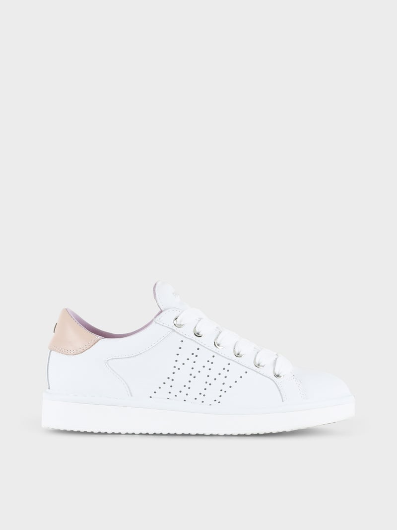 Panchic SCARPA ALLACCIATA P01 DONNA IN PELLE BIANCO-ROSA CIPRIA Spedizione Gratuita
