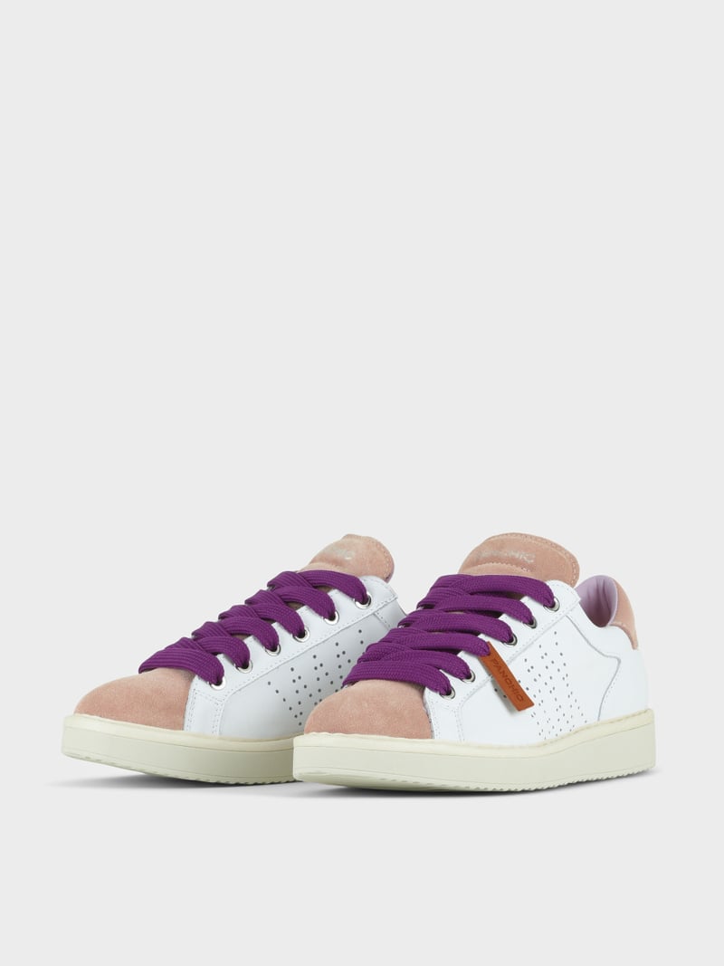 Panchic SCARPA ALLACCIATA P01 DONNA IN PELLE E SUEDE BIANCO-ROSA CIPRIA-VIOLA PANSE' Acquista Ora