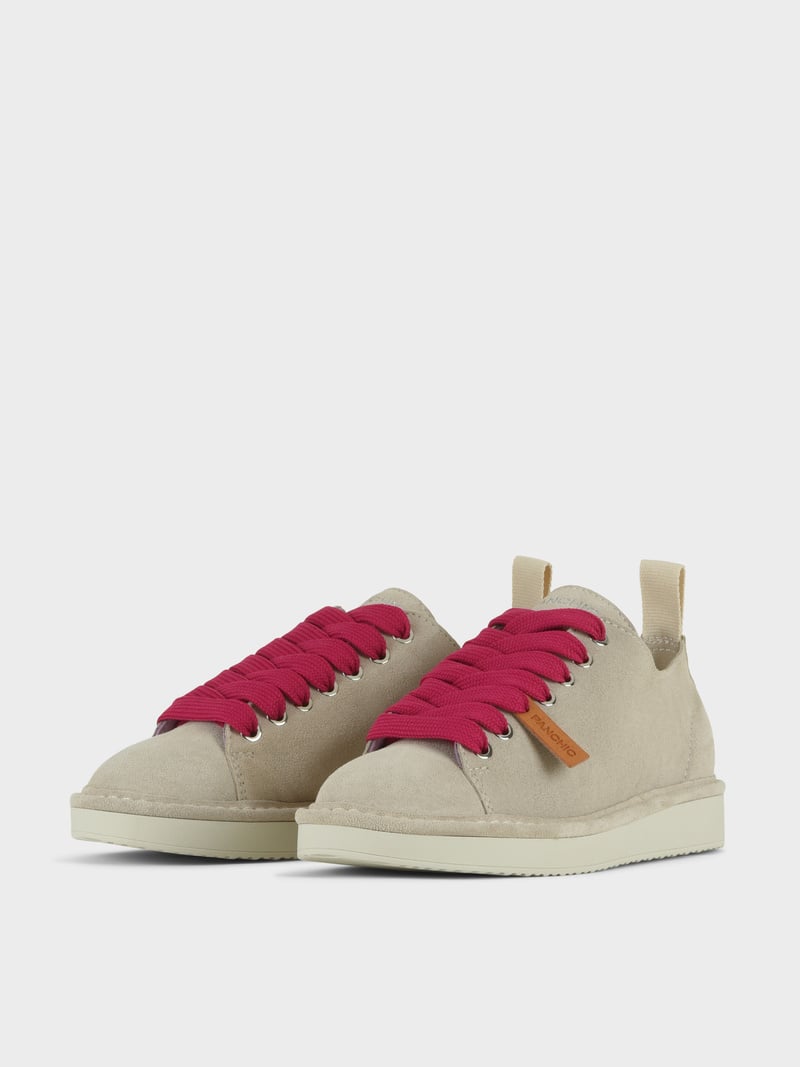 Panchic SCARPA ALLACCIATA P01 DONNA IN SUEDE NEBBIA-FUCSIA Consegna Veloce