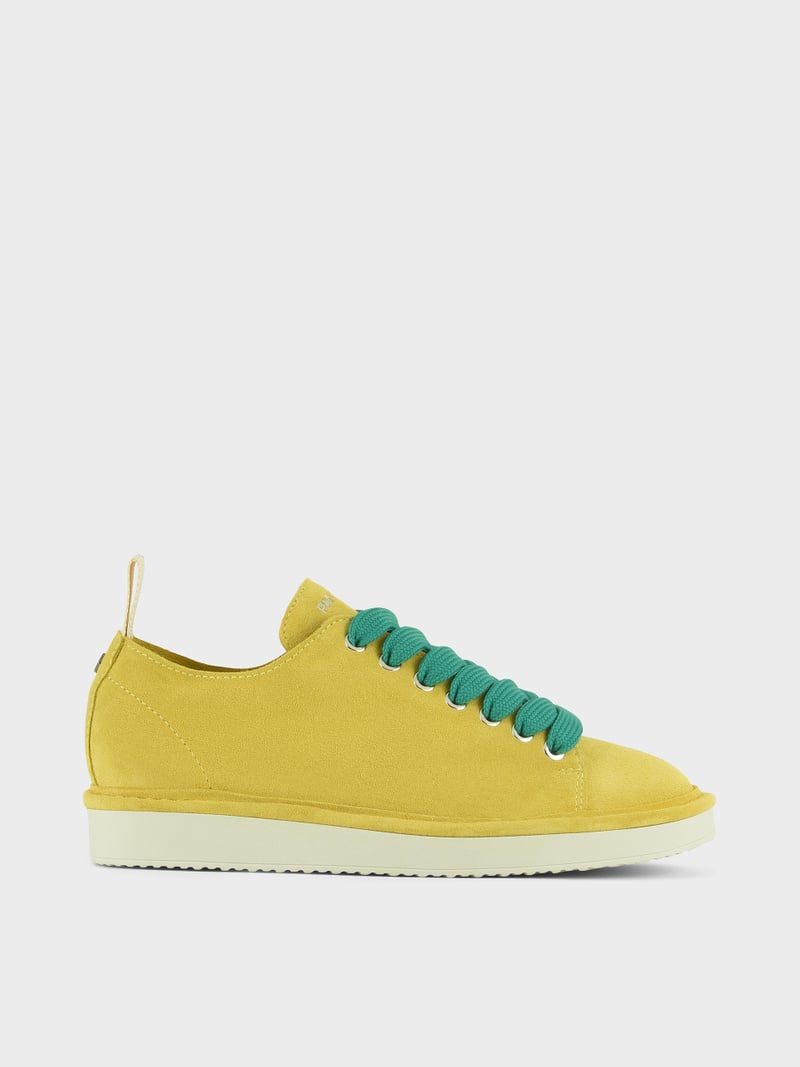 Panchic SCARPA ALLACCIATA P01 DONNA IN SUEDE GIALLO-VERDE SMERALDO Promozione Limitata