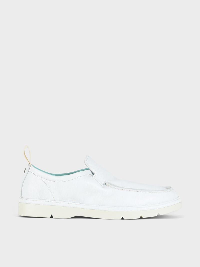 Panchic SLIP ON P19 UOMO IN PELLE CON FINISH AVIATOR BIANCO Presa