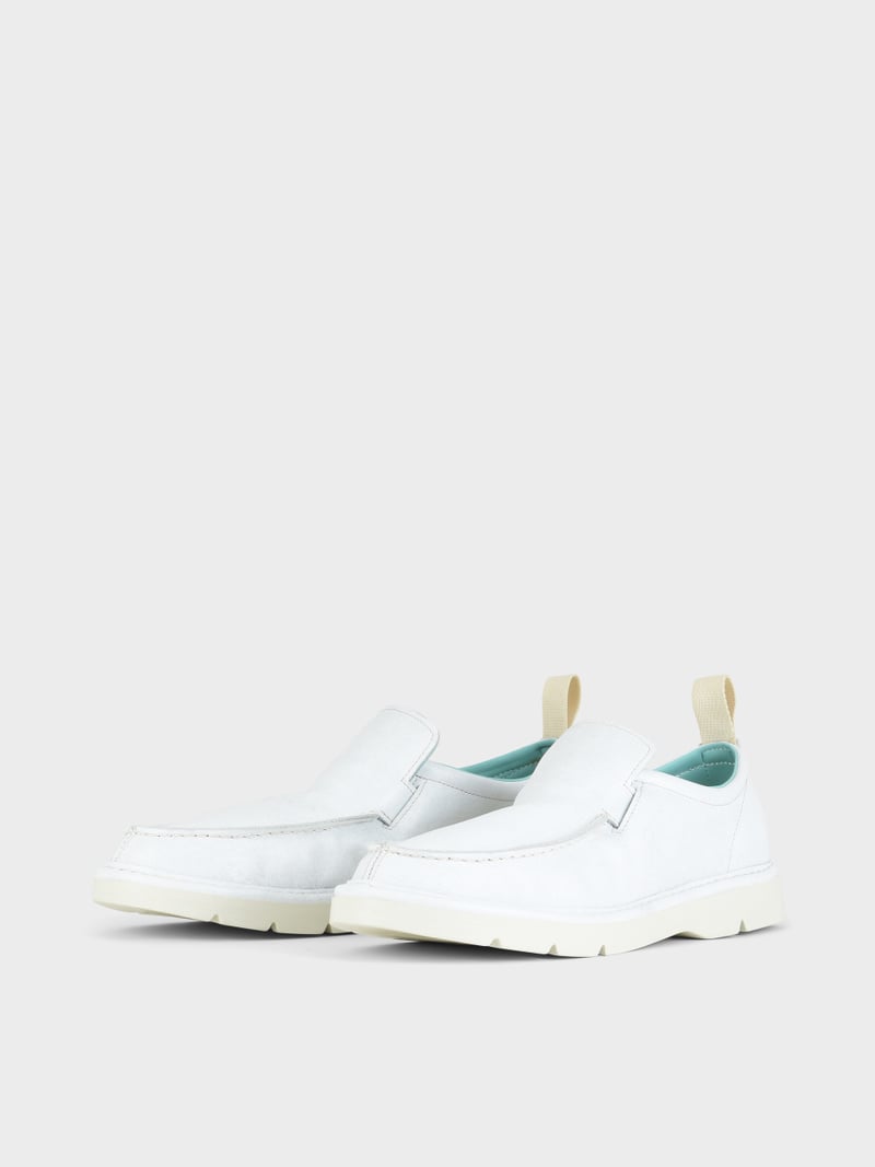 Panchic SLIP ON P19 UOMO IN PELLE CON FINISH AVIATOR BIANCO Presa