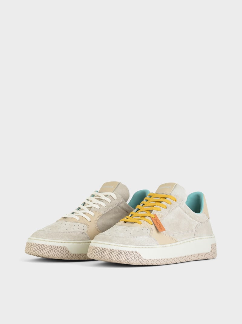 Panchic SNEAKER LOW P02 UOMO IN SUEDE E PELLE NEBBIA Saldi Di Fabbrica