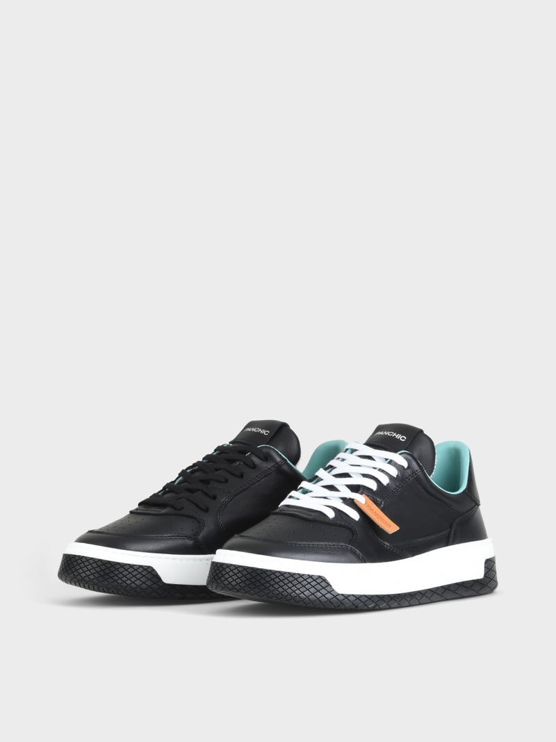 Panchic SNEAKER LOW P02 UOMO IN PELLE NERO Vendite Flash