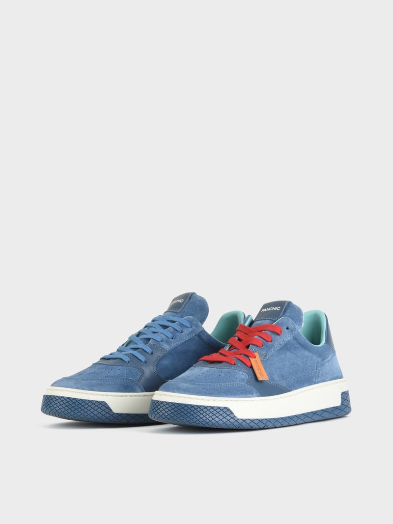 Panchic SNEAKER LOW P02 UOMO IN SUEDE E PELLE BLUE Negozio