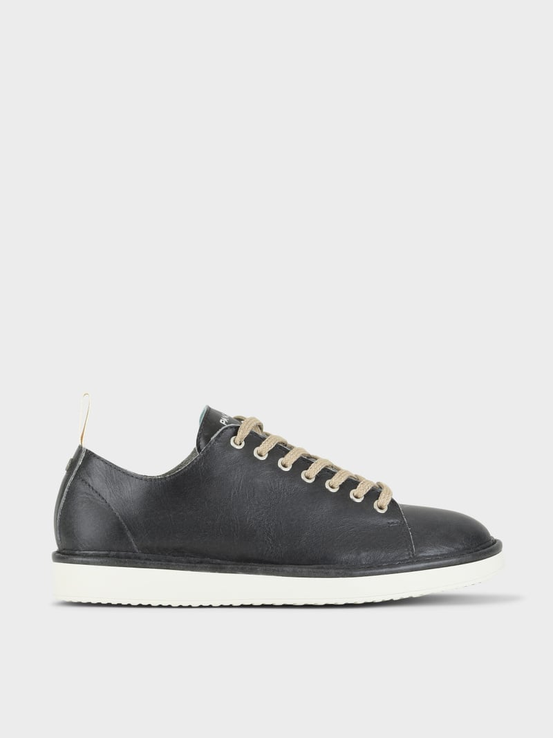 Panchic SCARPA ALLACCIATA P01 UOMO IN PELLE CON FINISH AVIATOR NERO In Saldo