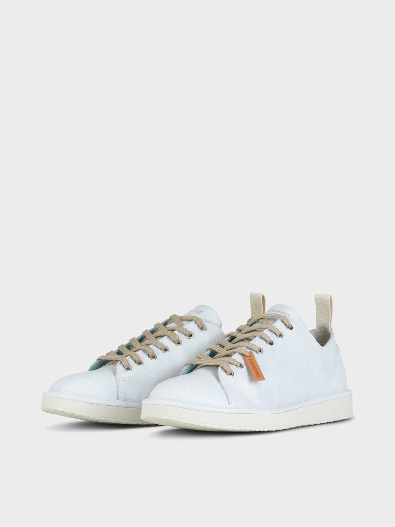 Panchic SCARPA ALLACCIATA P01 UOMO IN PELLE CON FINISH AVIATOR BIANCO Moda
