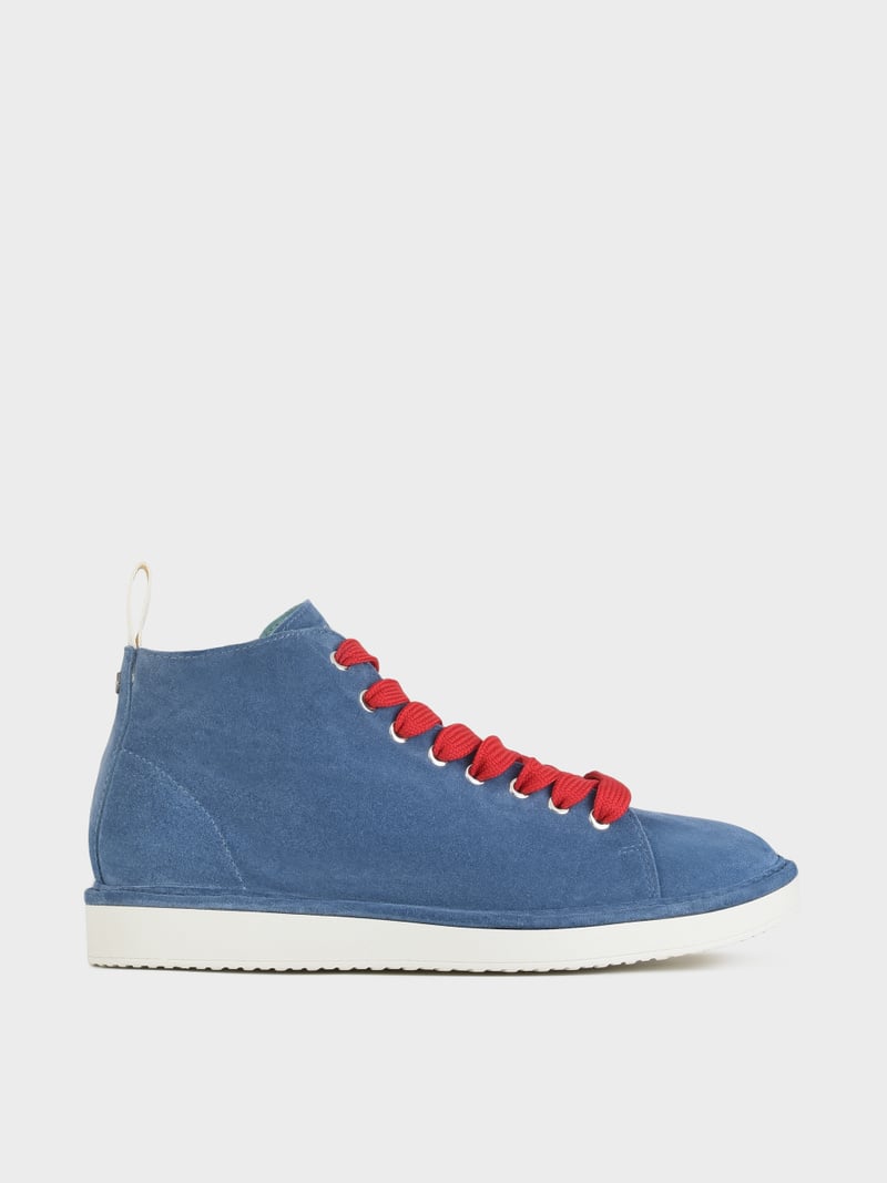 Panchic POLACCHINO P01 UOMO IN SUEDE BLUE-ROSSO Vendita