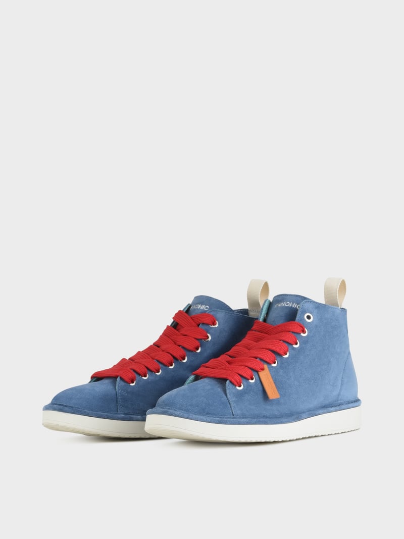 Panchic POLACCHINO P01 UOMO IN SUEDE BLUE-ROSSO Vendita