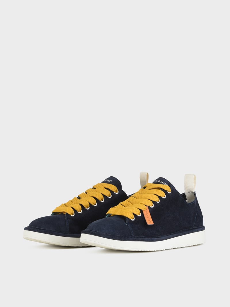 Panchic SCARPA ALLACCIATA P01 UOMO IN SUEDE NOTTE-GIALLO Liquidazione