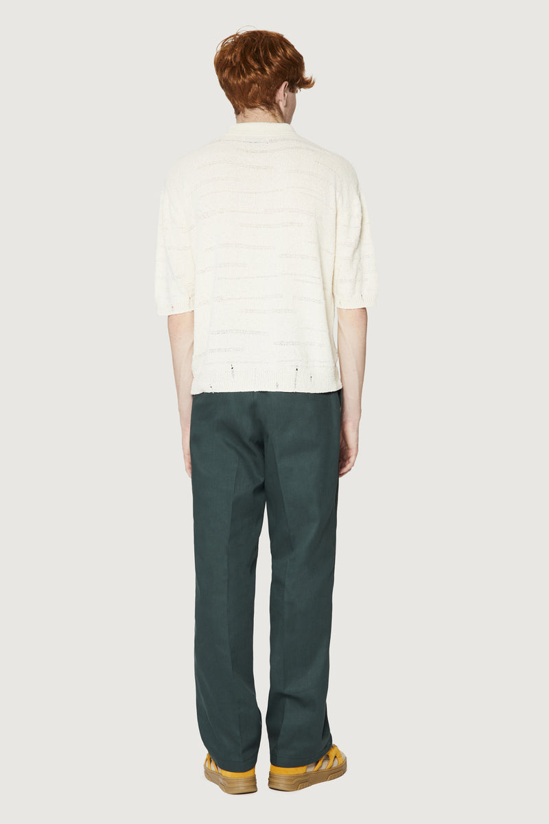 ﻿Paura ADAM KNIT POLO SHIRT OFF WHITE Nuovo