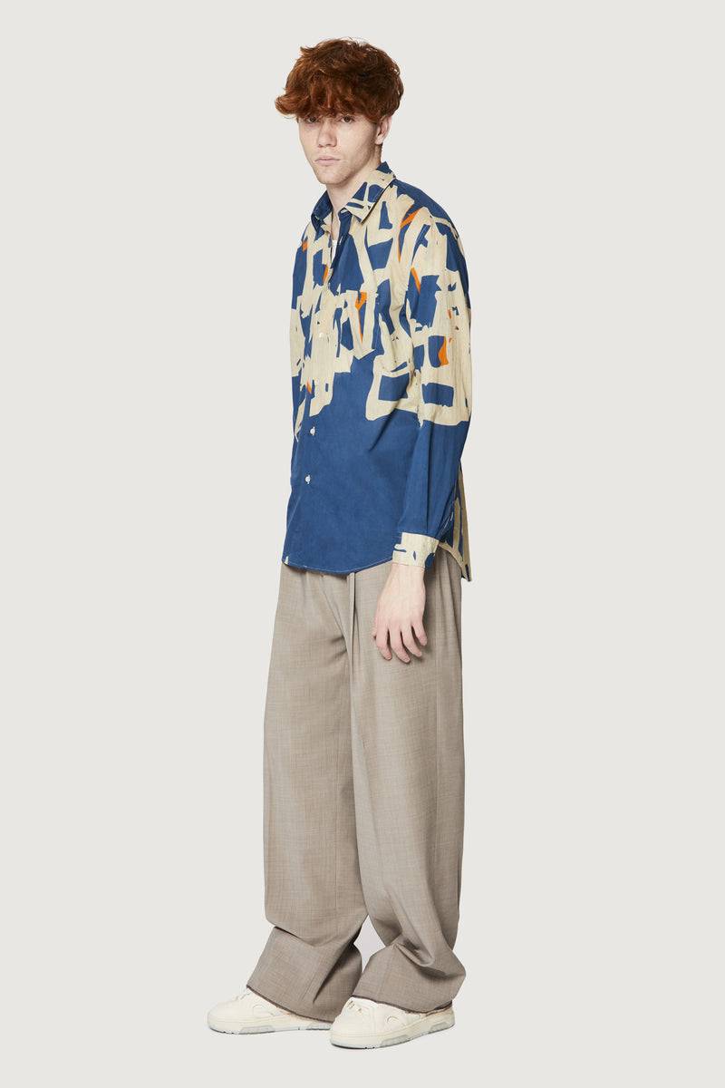 Paura BRUCE OVERSIZED SHIRT MODULO BLUE Spedizione Gratuita