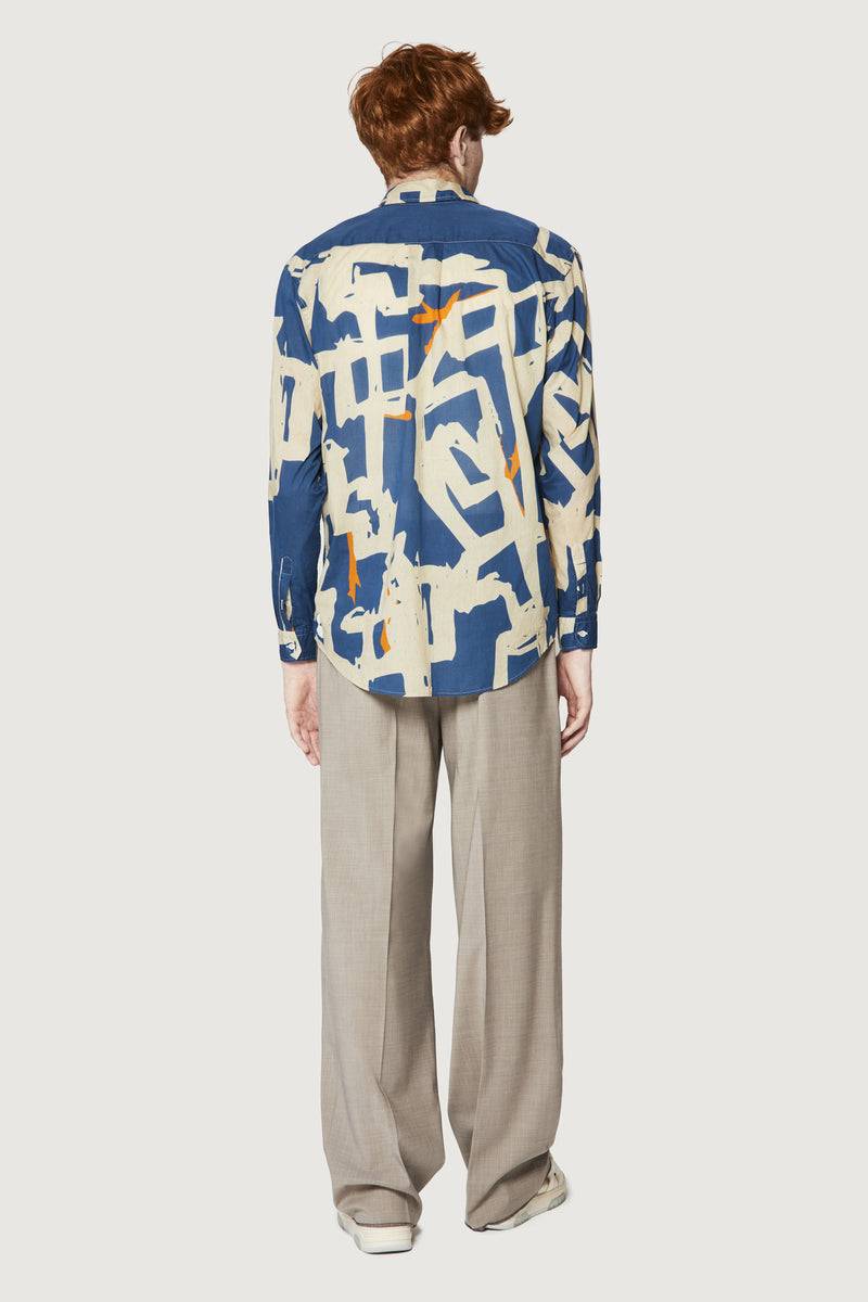 Paura BRUCE OVERSIZED SHIRT MODULO BLUE Spedizione Gratuita