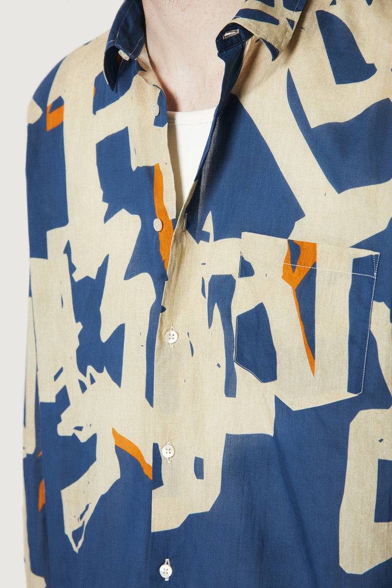 Paura BRUCE OVERSIZED SHIRT MODULO BLUE Spedizione Gratuita