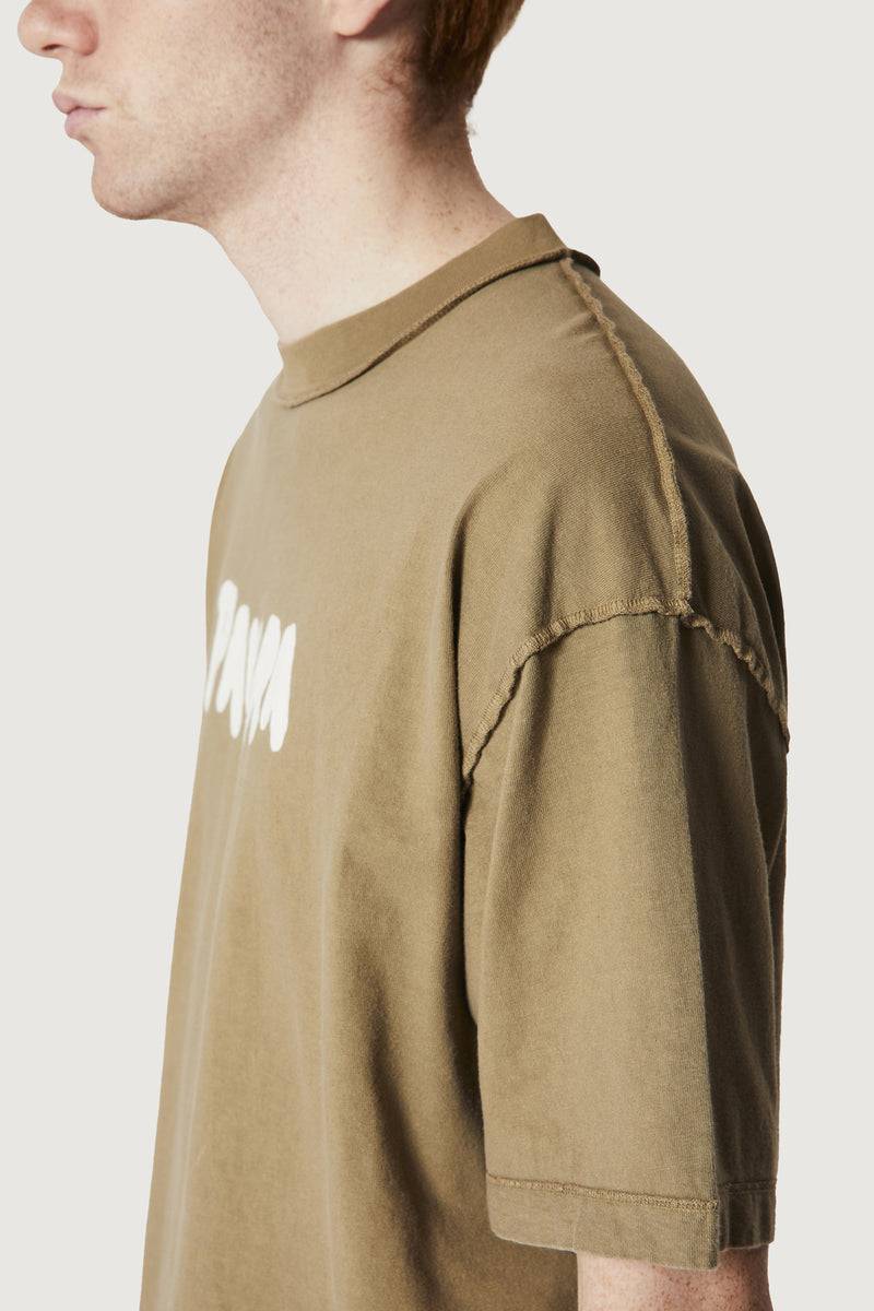 Paura COSTA OVERSIZED T-SHIRT BOLD LOGO MUD Shopping Online