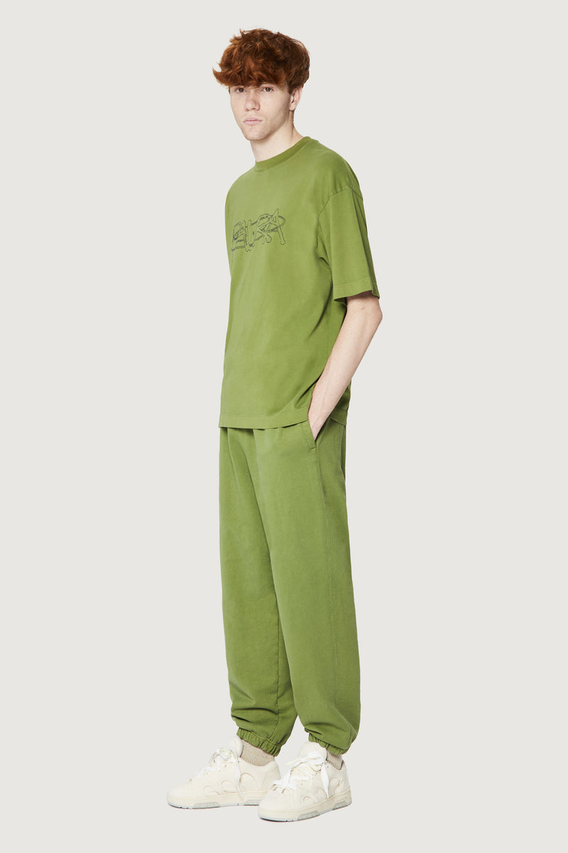 Paura COSTA OVERSIZED T-SHIRT COSMIC LOGO GREEN Prezzo Ridotto