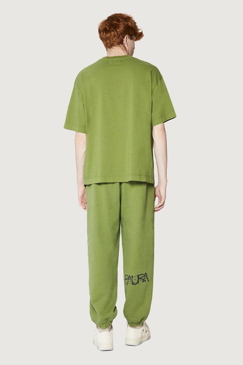 Paura COSTA OVERSIZED T-SHIRT COSMIC LOGO GREEN Prezzo Ridotto