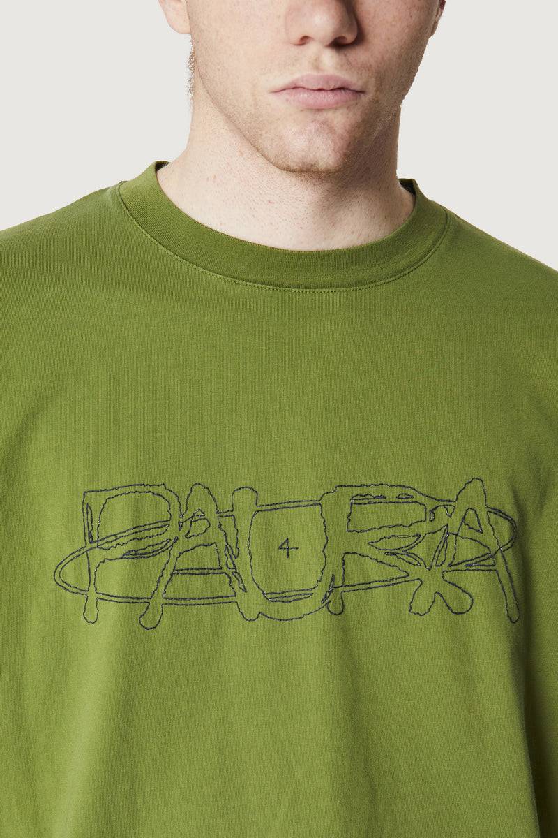 Paura COSTA OVERSIZED T-SHIRT COSMIC LOGO GREEN Prezzo Ridotto