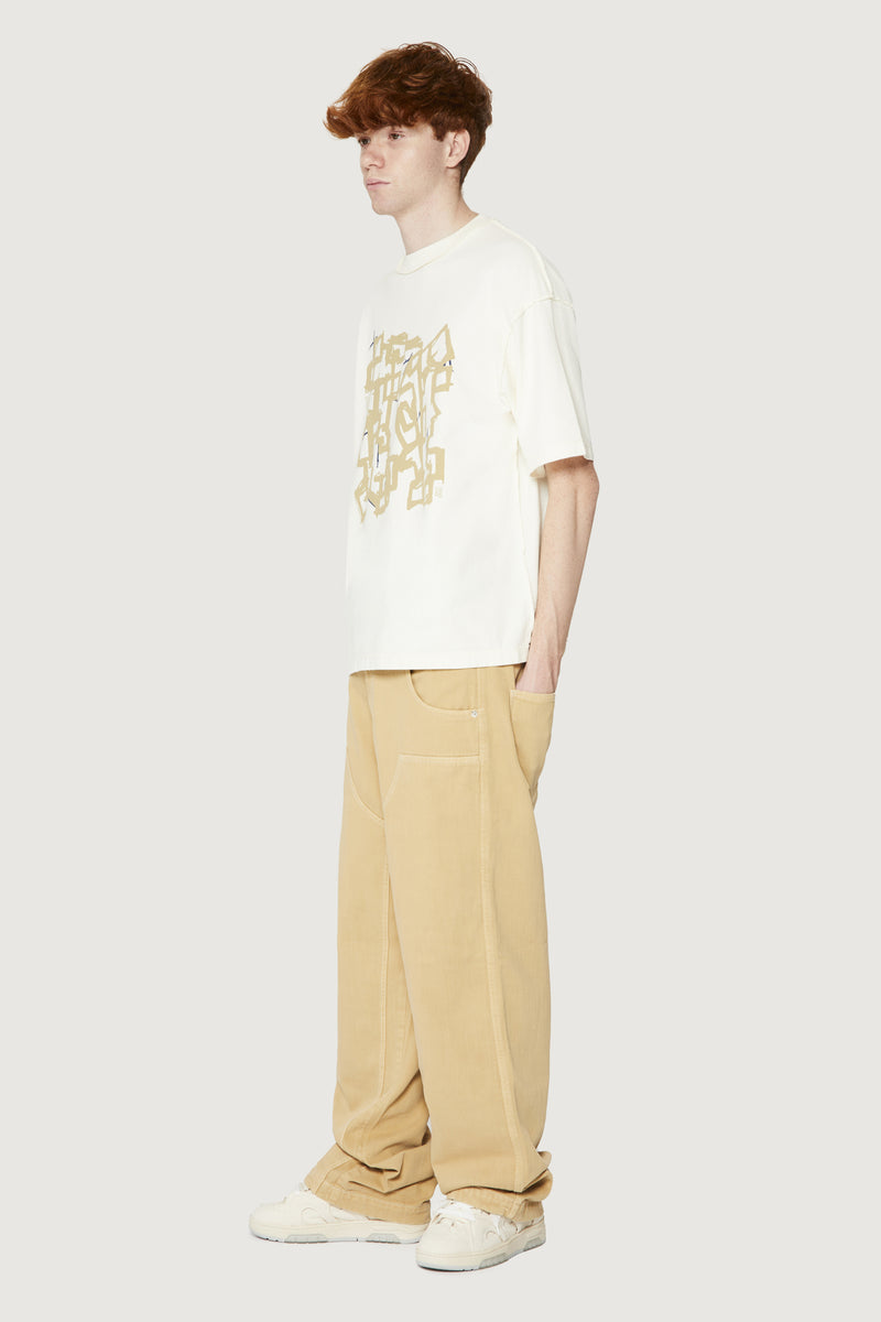 Paura COSTA OVERSIZED T-SHIRT MODULO OFF-WHITE Convenienza