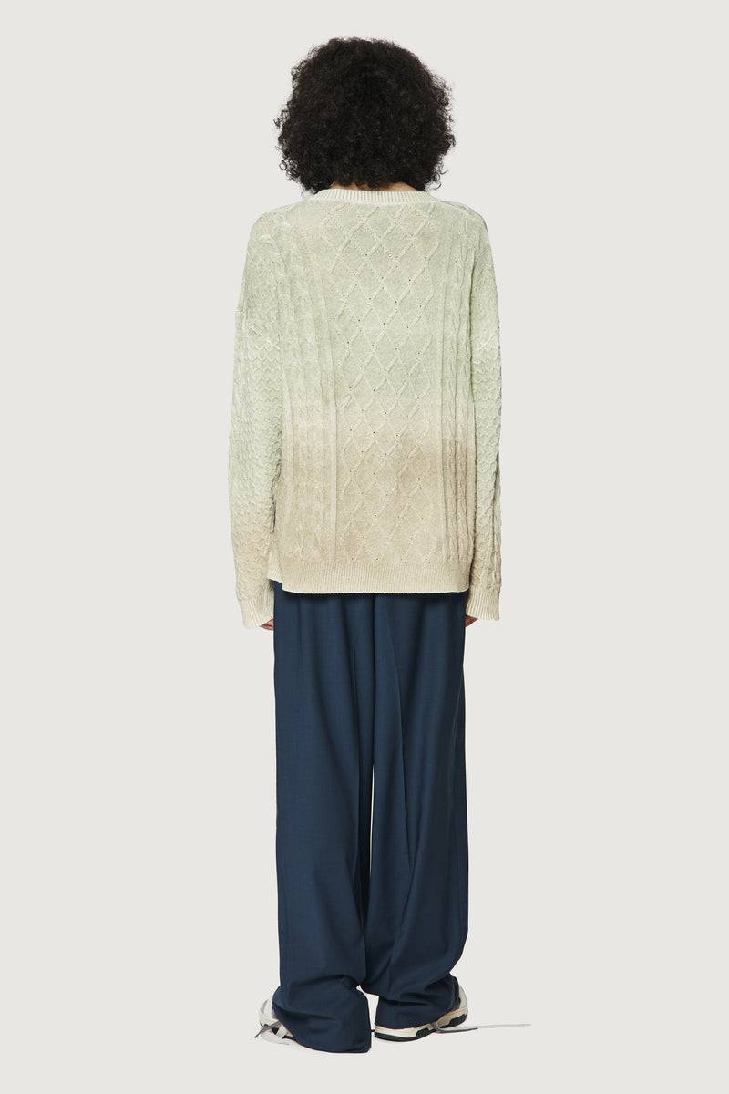 Paura DEREK SWEATER GREEN/BEIGE In Vendita