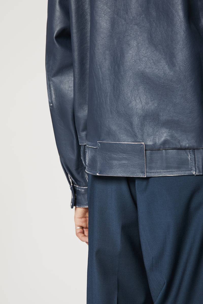 Paura EFREM LEATHER JACKET BLUE Saldi