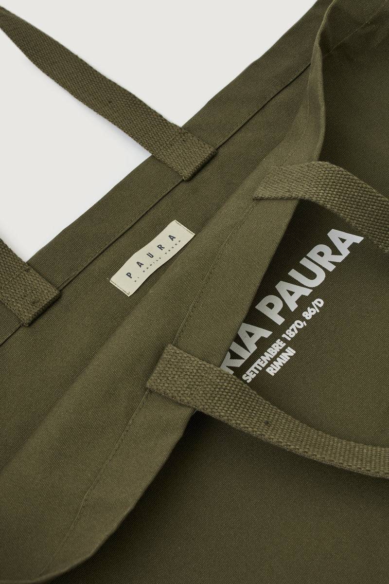 Paura NORA TOTE BAG MILITARY GREEN Grandi sconti