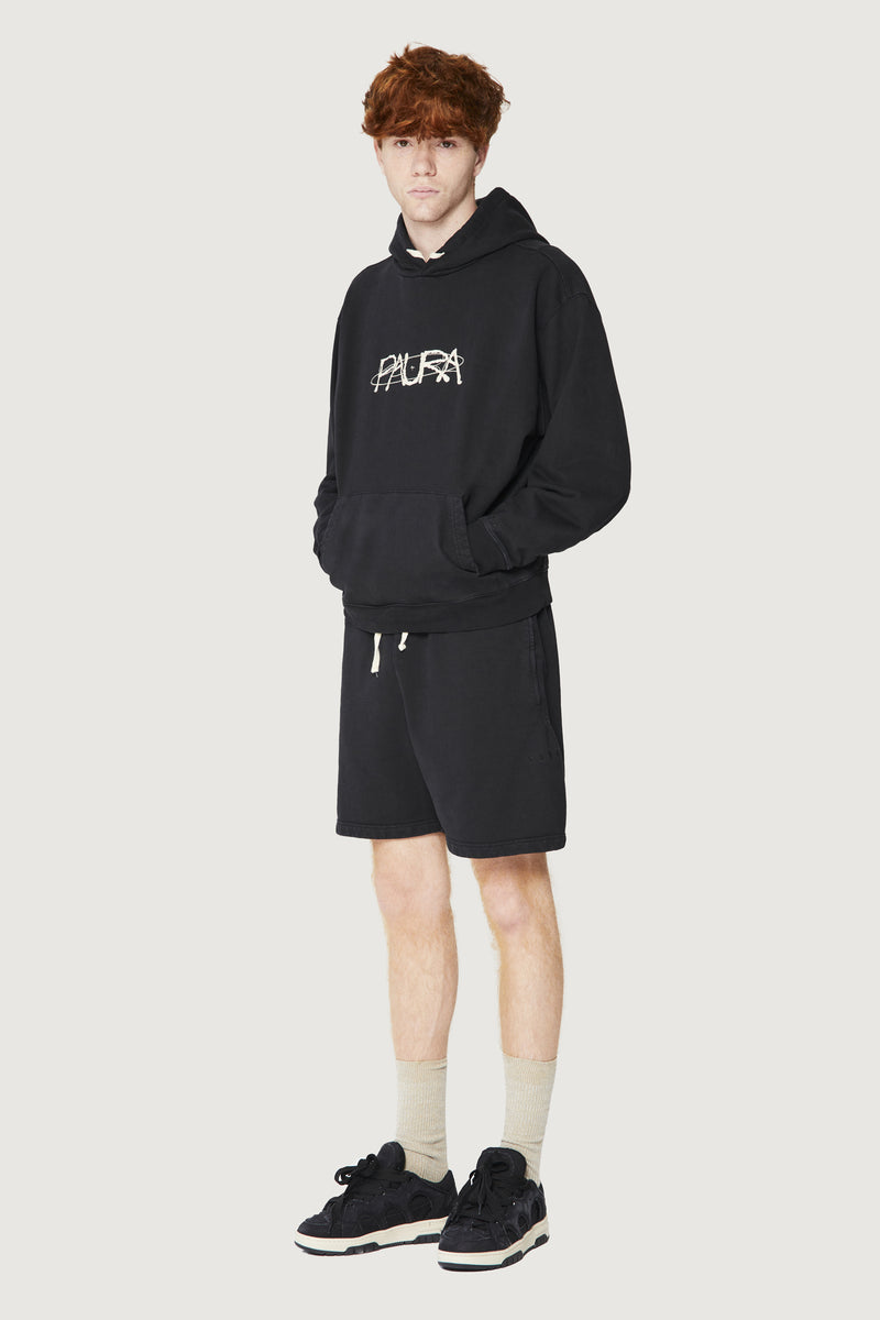 Paura SANTI HOODIE SWEATSHIRT COSMIC LOGO BLACK ACQUISTA ORA