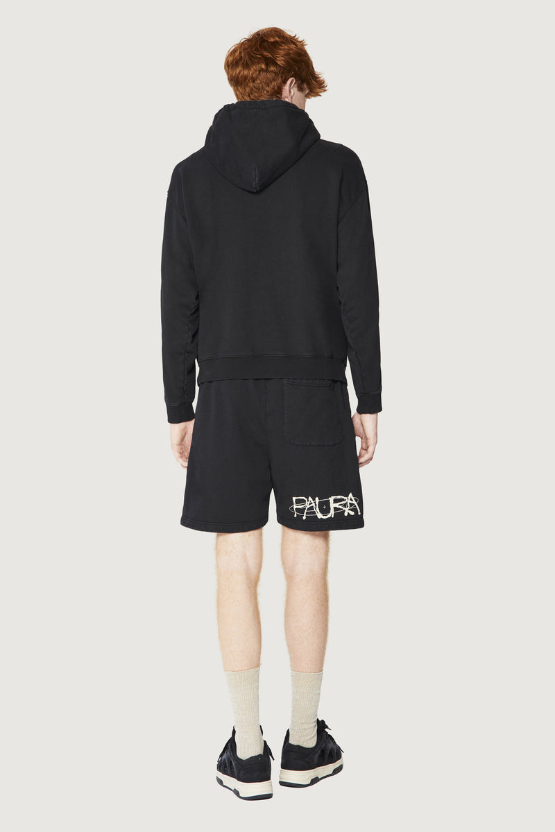 Paura SANTI HOODIE SWEATSHIRT COSMIC LOGO BLACK ACQUISTA ORA