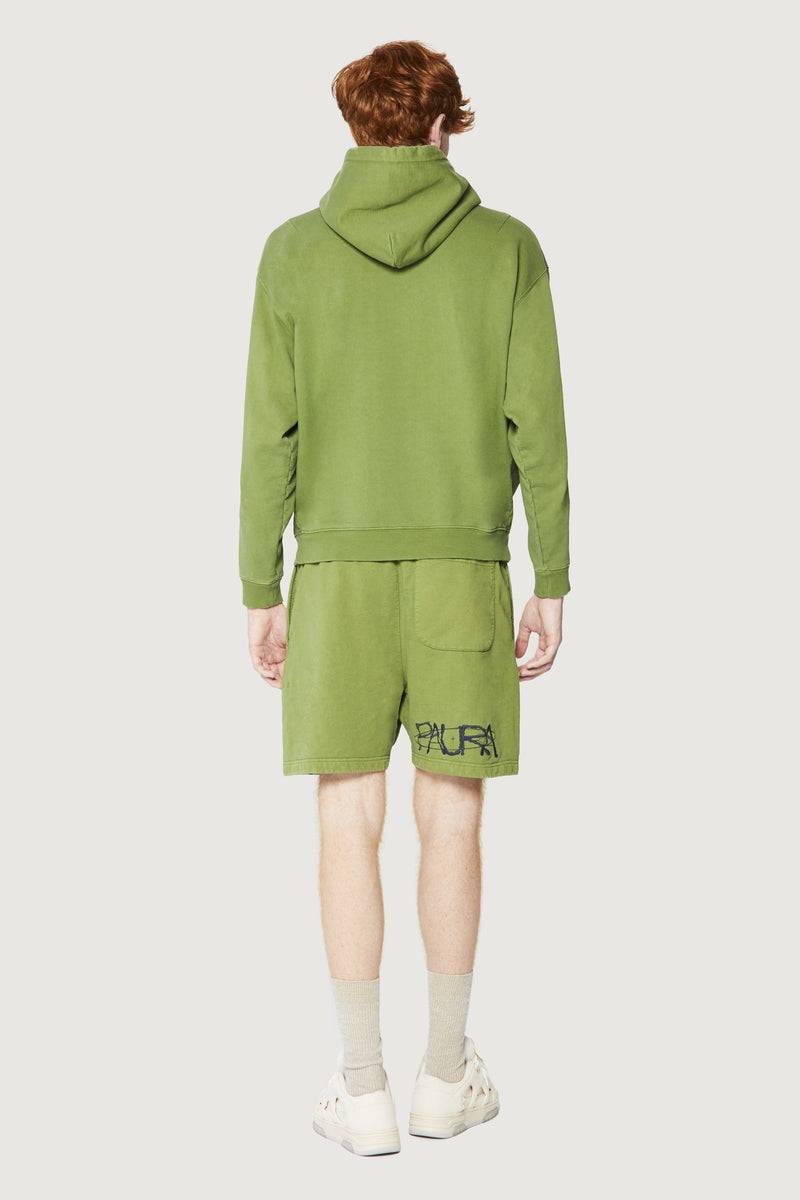 Paura SANTI HOODIE SWEATSHIRT COSMIC LOGO GREEN Latest stili