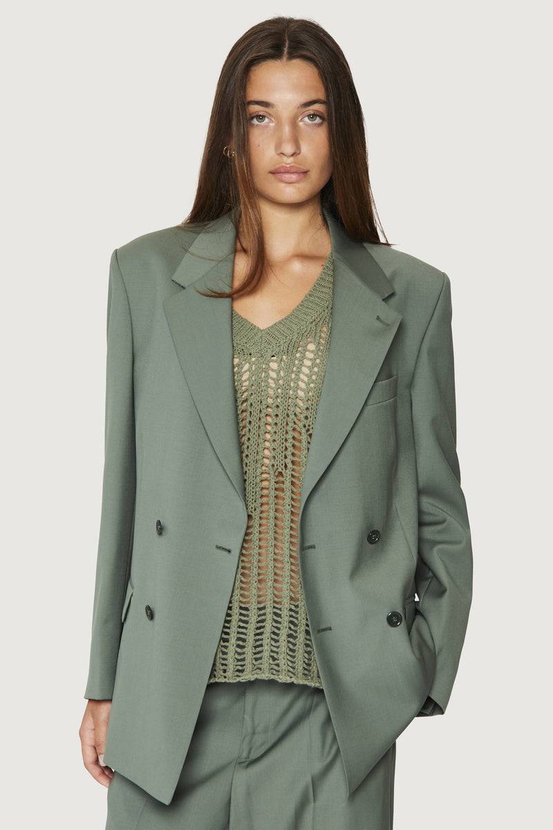 Paura THOM DOUBLEBREASTED SUIT JACKET SAGE Fino al 50% di sconto