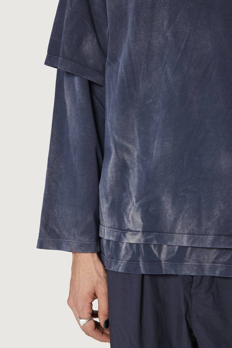 Paura ZENO DOUBLE LAYER LONGSLEEVE DARK BLUE Enormi sconti