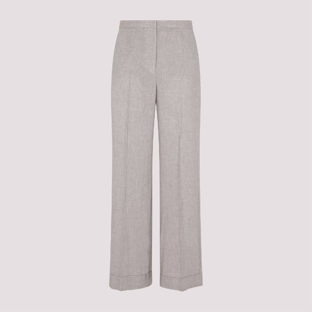 TOTEME  Pantaloni Larghi Marrone Chiaro TOTEME - Viscosa & Cashmere Offerta