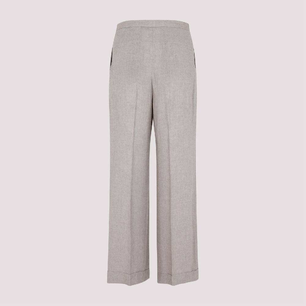 TOTEME  Pantaloni Larghi Marrone Chiaro TOTEME - Viscosa & Cashmere Offerta